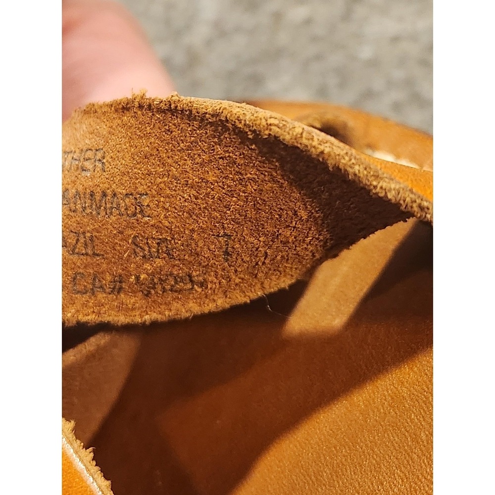Tommy Bahama Sandals Shoes Womens Size 7 Brown Leather Strappy Ankle Buckle Flat - Picture 4 of 8
